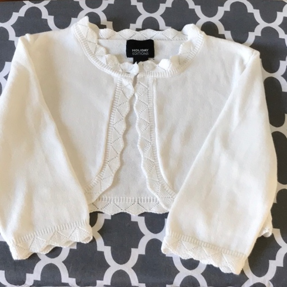 Toddler White Cardigan XS (4/5)